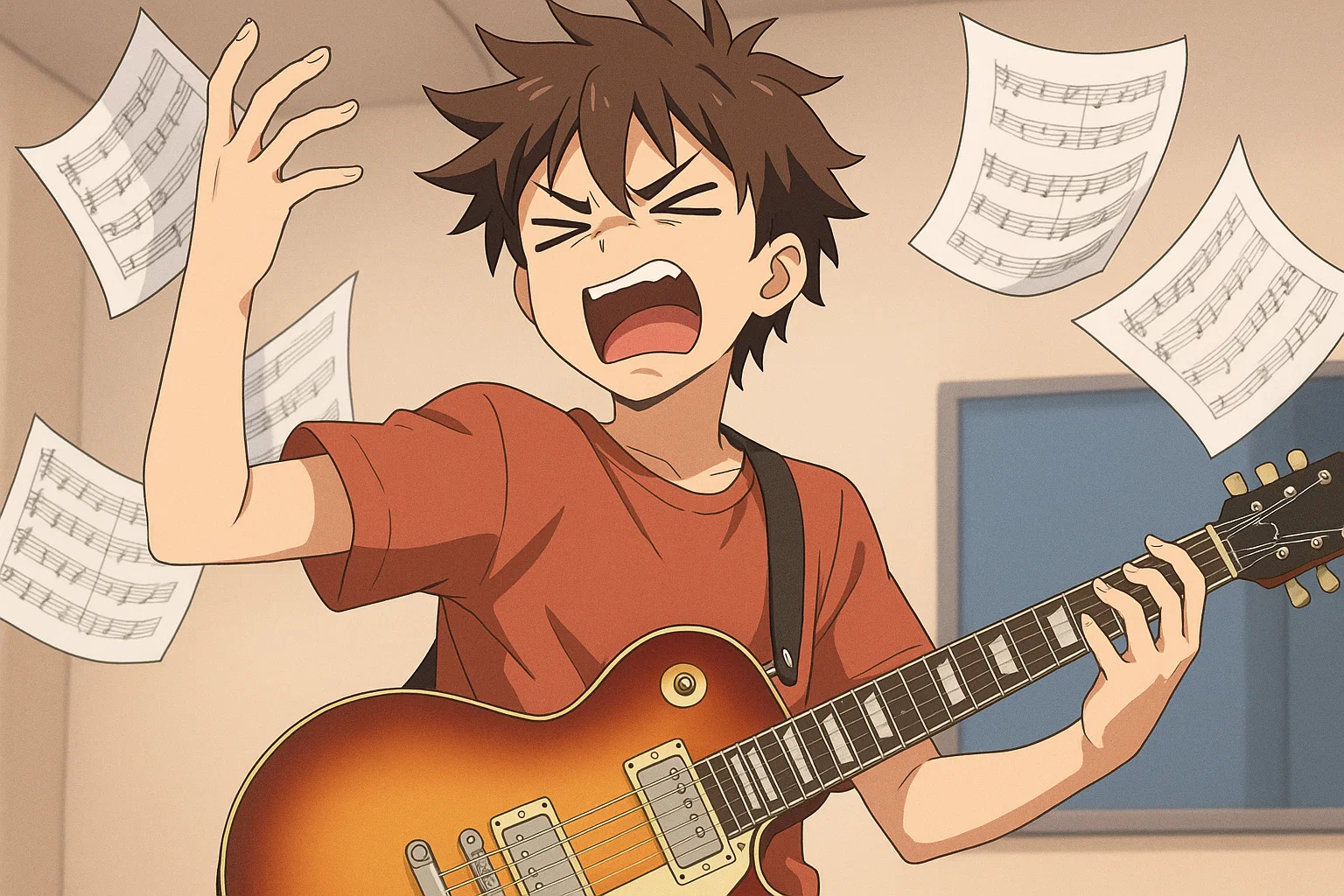 難しい曲にチャレンジして挫折するギタリスト